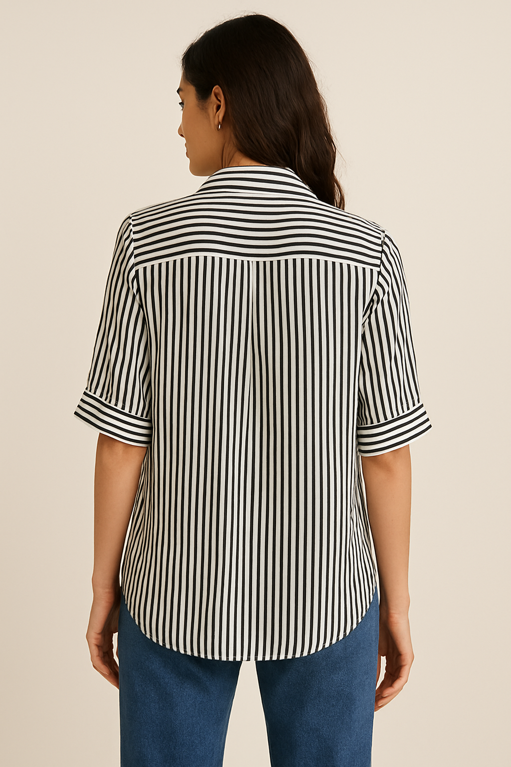 Classic Striped Elegance Blouse