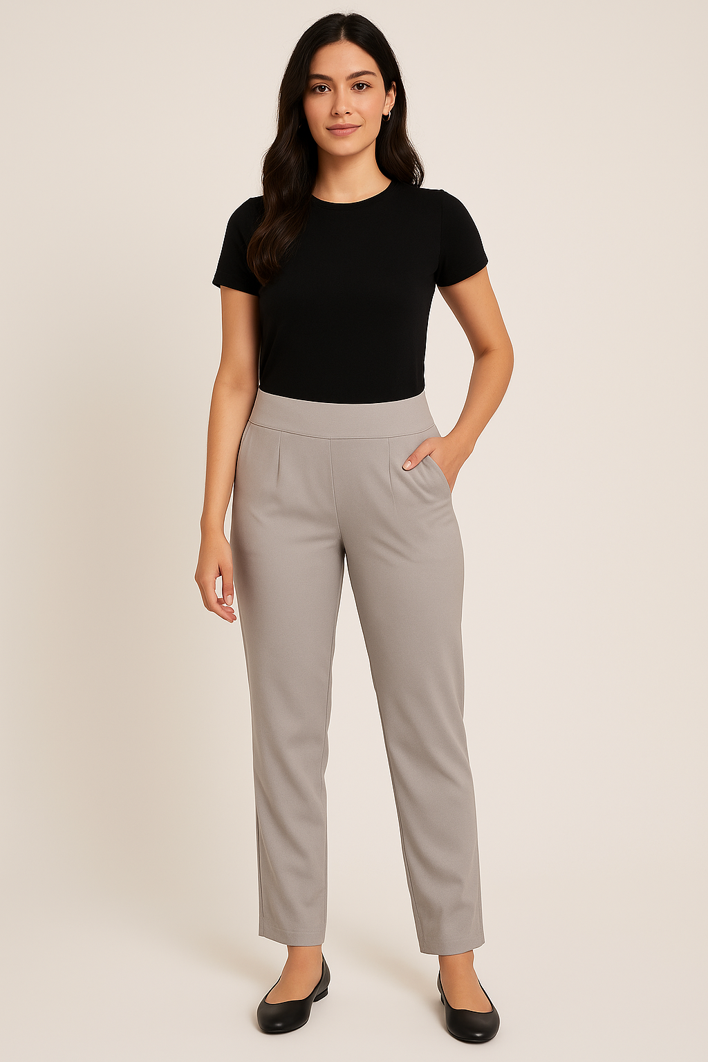 Elegant Comfort Light Grey Trousers
