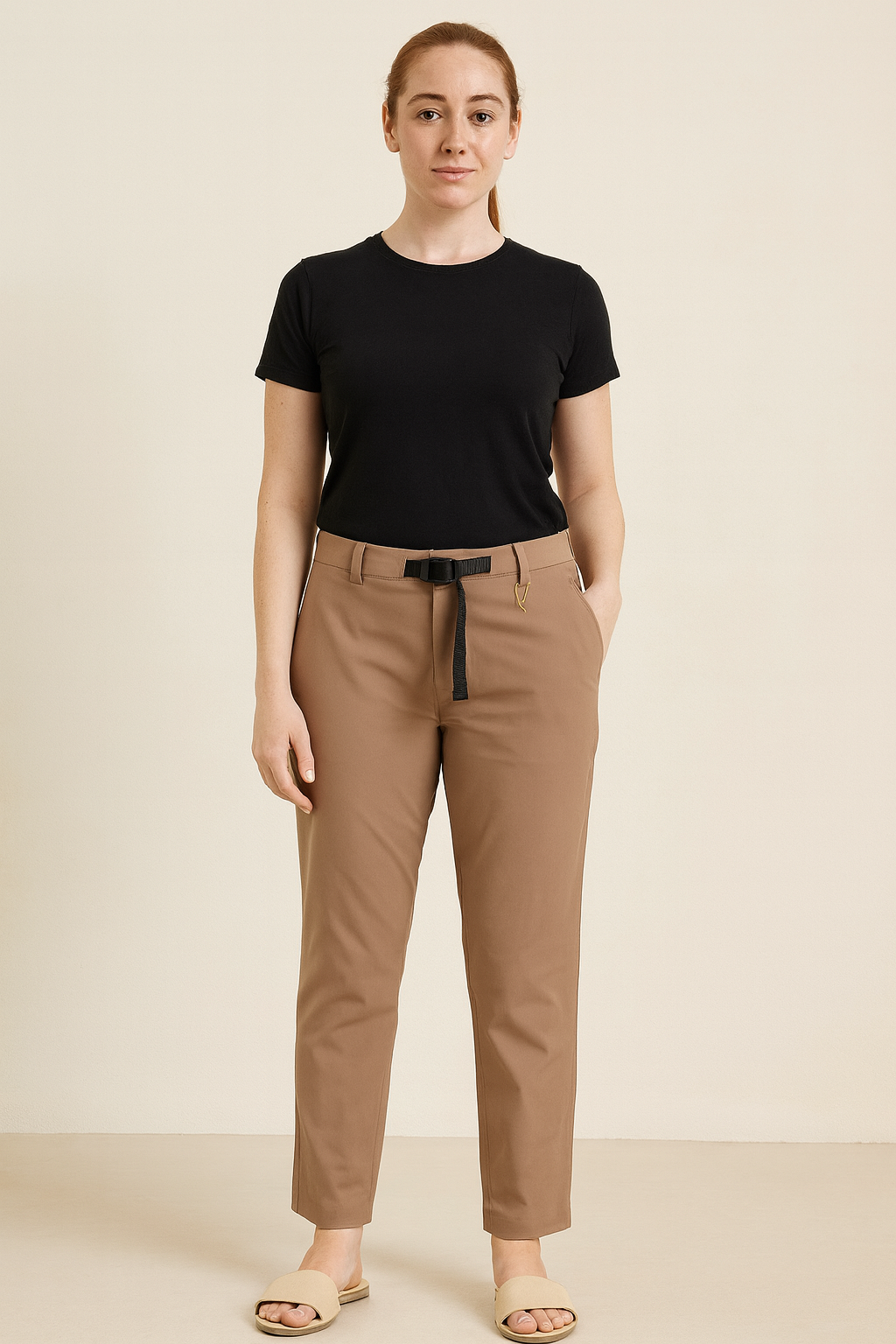 Camel Brown Casual Trousers
