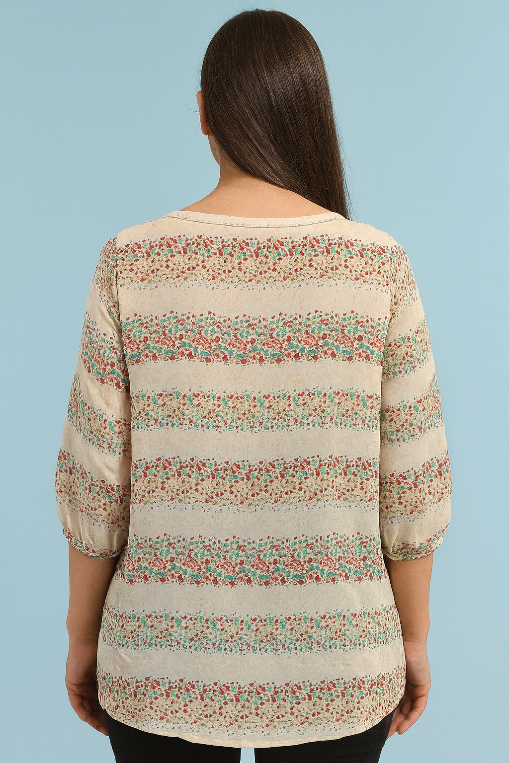Cream Floral Stripe Tunic