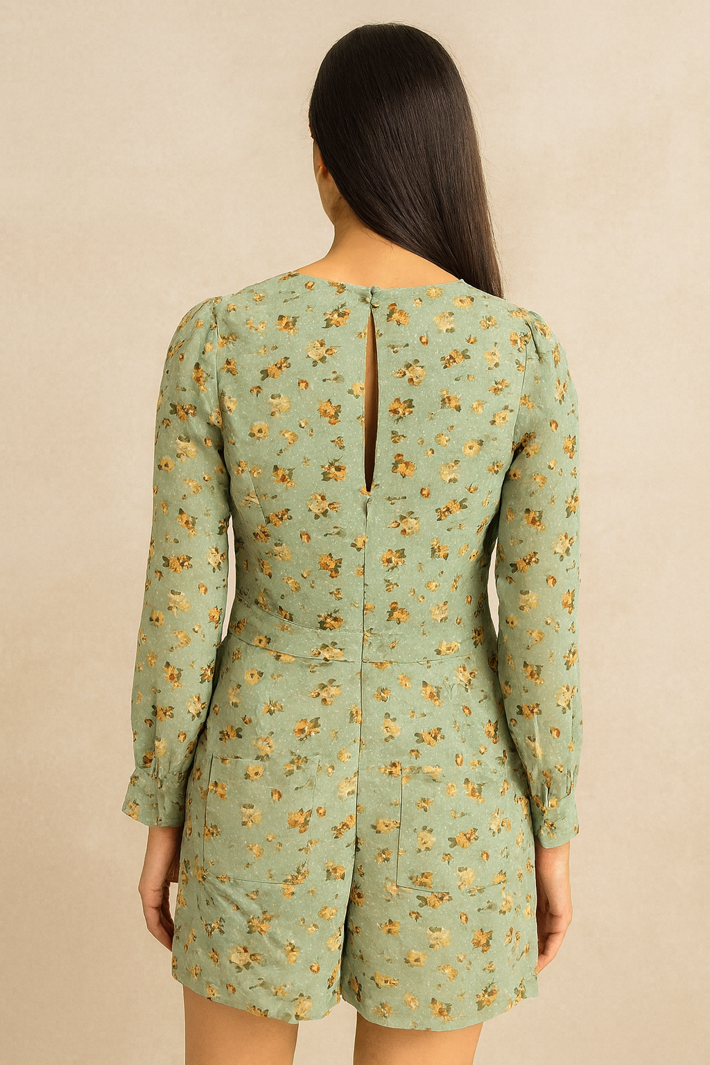 Sage Green Floral Dress