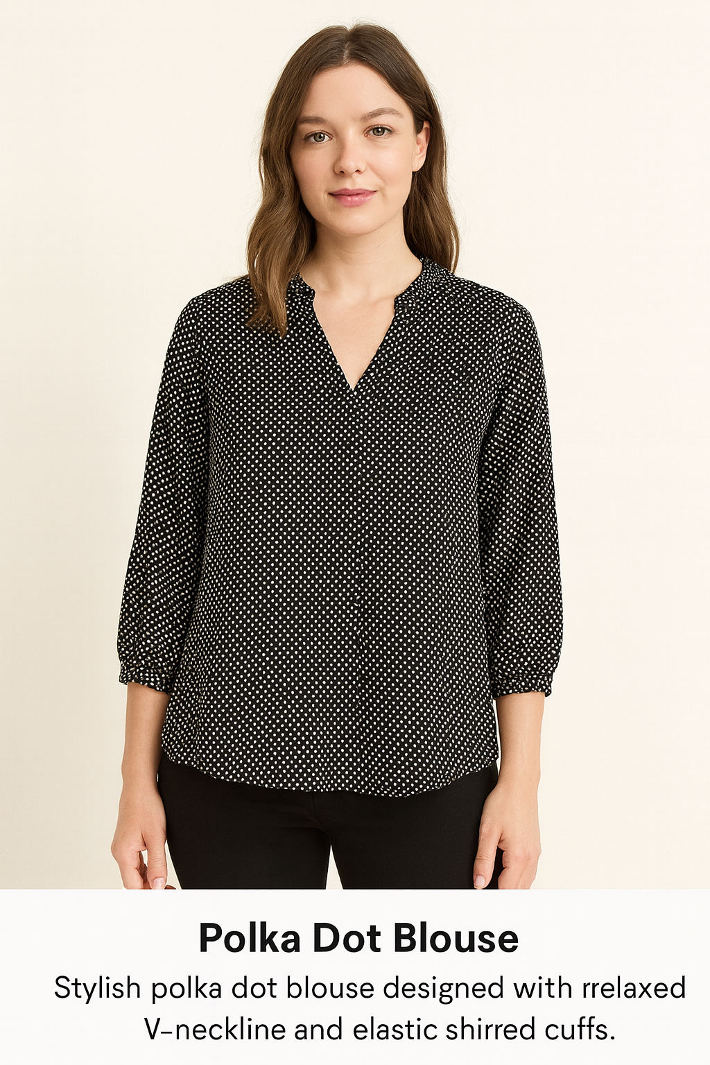 Women’s Black Polka Dot Blouse