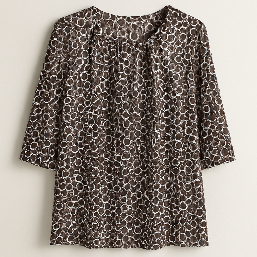 Black & White Circle Print Tunic Top