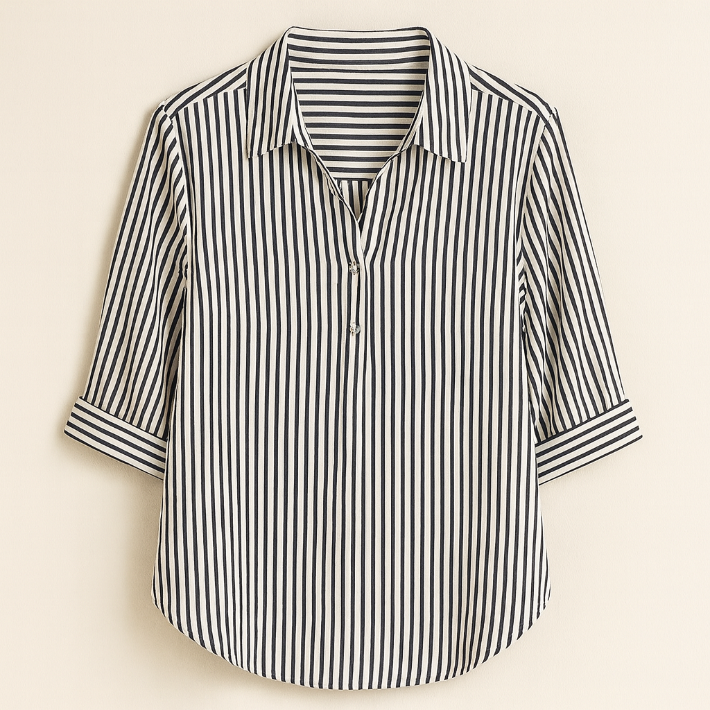 Classic Striped Elegance Blouse