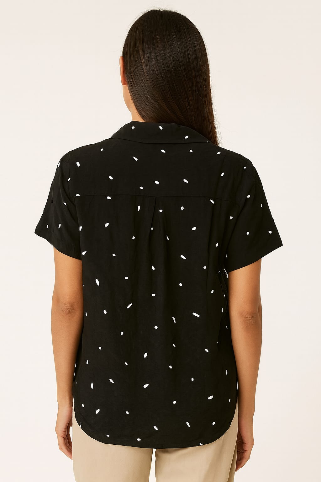 Black Polka Dot Button-Down Shirt