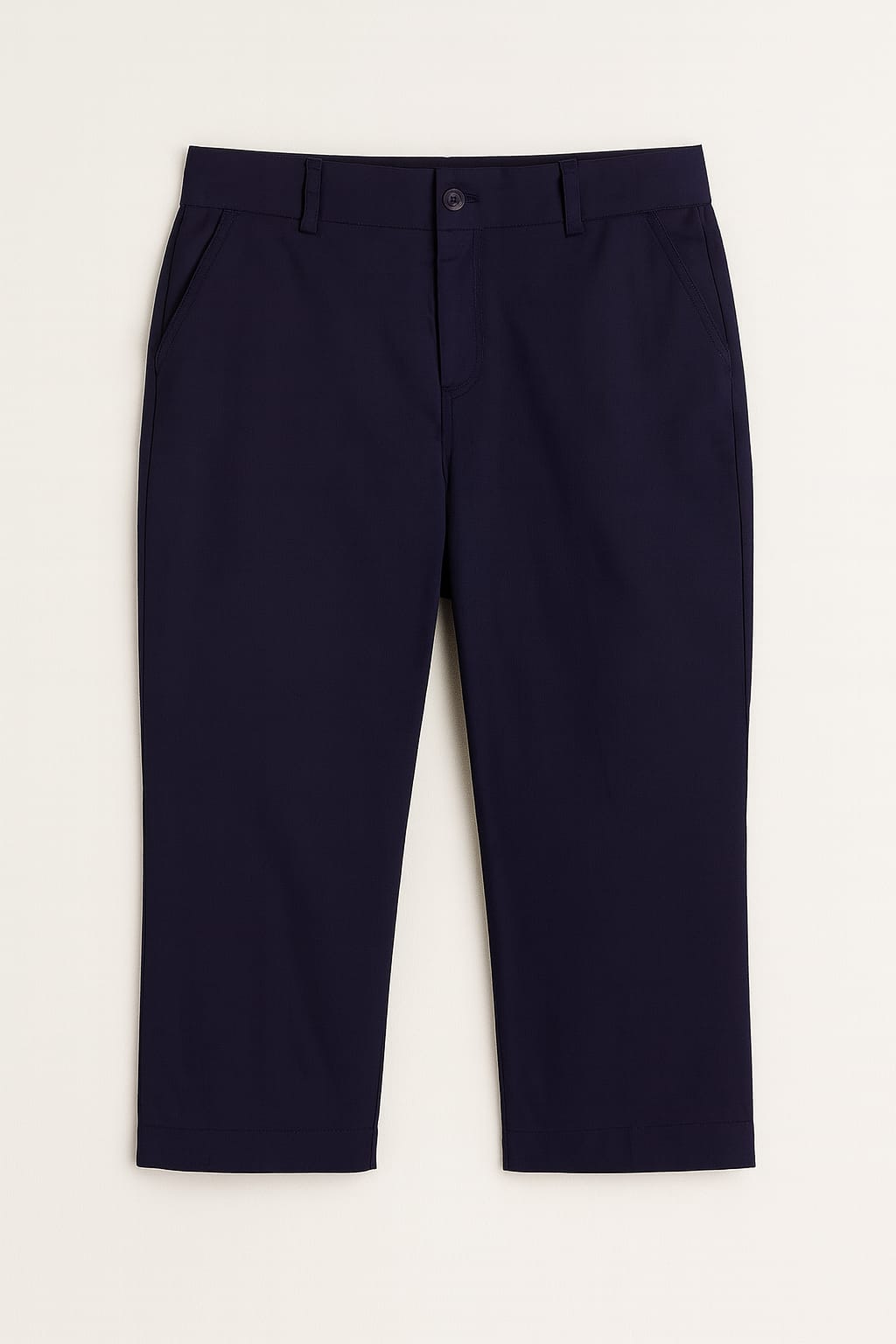 Navy Blue Cotton Capri
